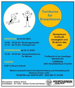 Turnkurse für Erwachsene 2025